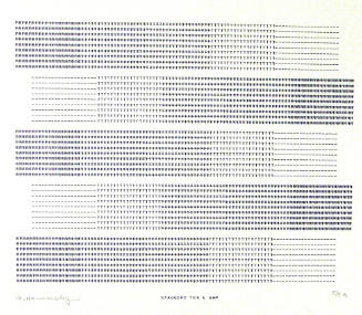 Frederick Hammersley, STAGGERED TEA & GAP, #60, 1969, (5/5a), from the series of #1-#72, comput…