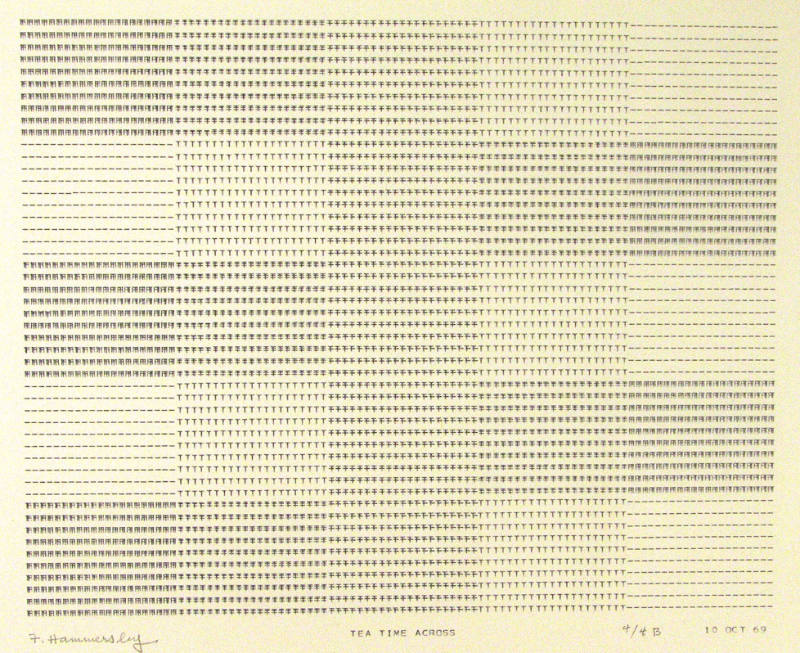 Frederick Hammersley, TEA TIME ACROSS, #59, 1969, (4/4B), from the series of #1-#72, computer‐g…