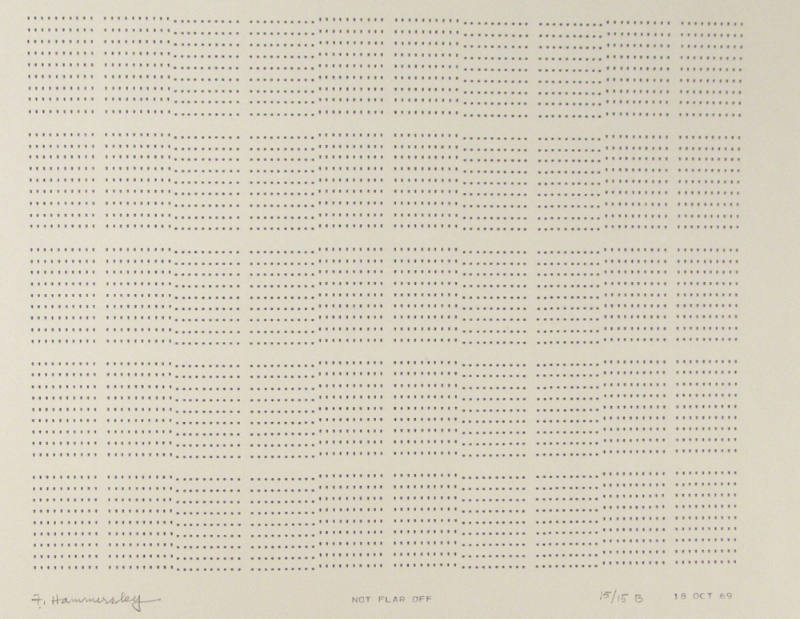 Frederick Hammersley, NOT FLAR OFF, #58, 1969, (15/15B), from the series of #1-#72, computer‐ge…