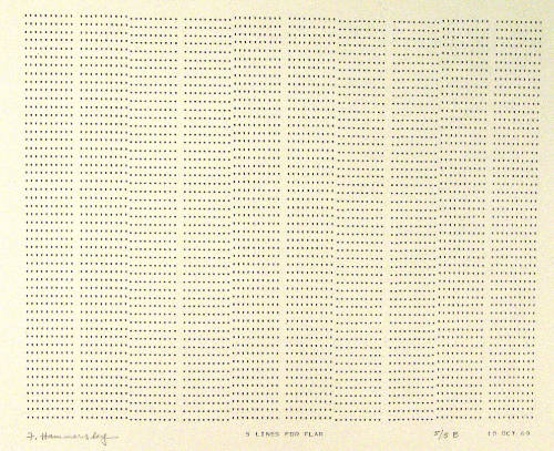 Frederick Hammersley, 5 LINES FOR FLAR, #57, 1969, (5/5B), from the series of #1-#72, computer‐…