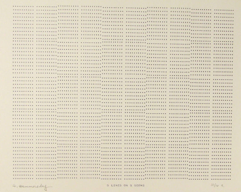Frederick Hammersley, 5 LINES ON 5 SEEMS, #55, 1969, (10/10a), from the series of #1-#72, compu…