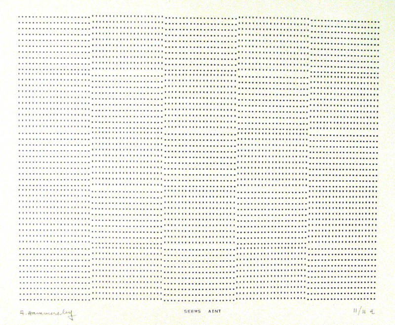 Frederick Hammersley, SEEMS AINT, #54, 1969, (11/11a), from the series of #1-#72, computer‐gene…