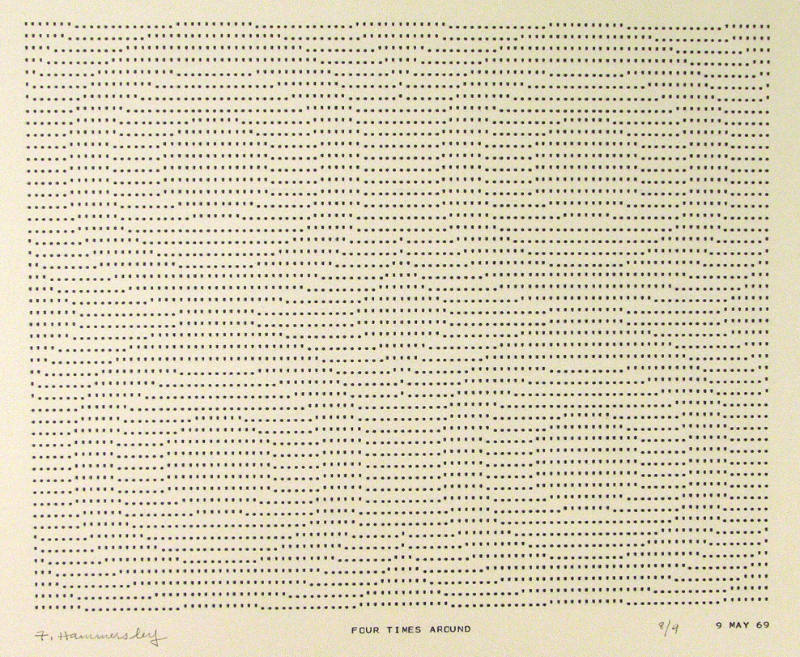 Frederick Hammersley, FOUR TIMES AROUND, #53, 1969, (8/9), from the series of #1-#72, computer‐…