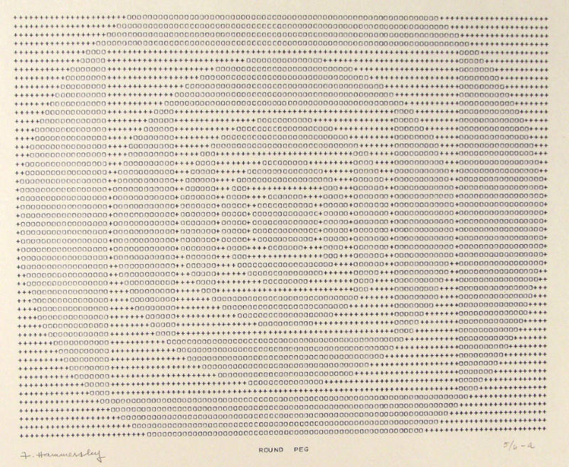 Frederick Hammersley, ROUND PEG, #52, 1969, (5/6-a), from the series of #1-#72, computer‐genera…