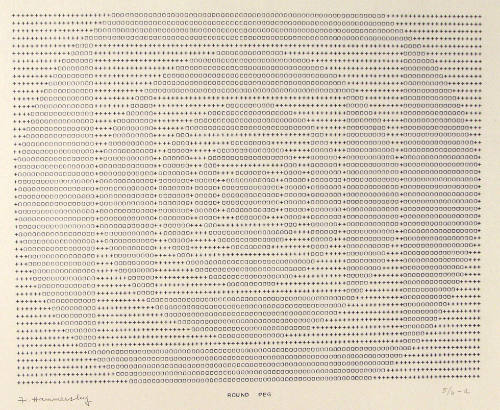 Frederick Hammersley, ROUND PEG, #52, 1969, (5/6-a), from the series of #1-#72, computer‐genera…