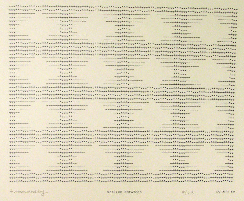 Frederick Hammersley, SCALLOP POTATOES, #50, 1969, (10/10B), from the series of #1-#72, compute…