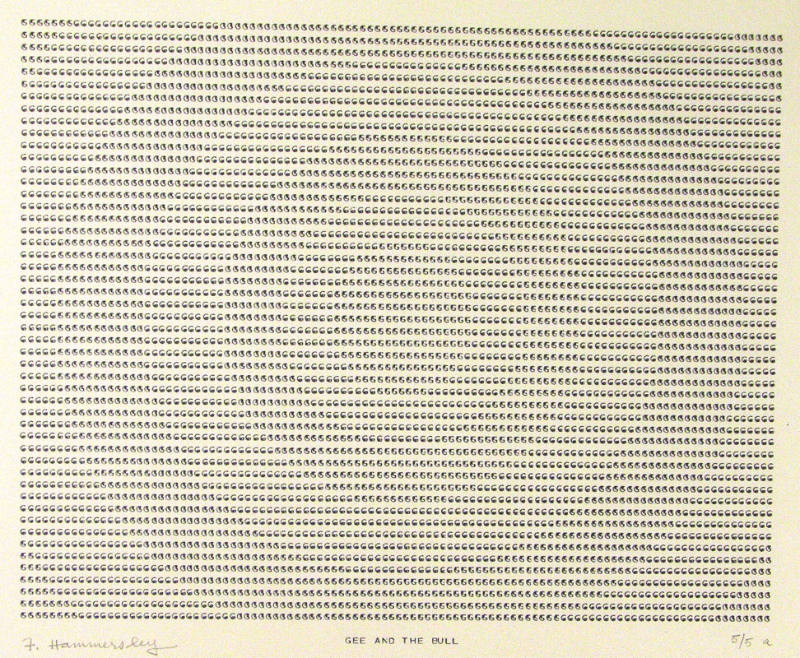 Frederick Hammersley, GEE AND THE BULL, #47, 1969, (5/5a), from the series of #1-#72, computer‐…