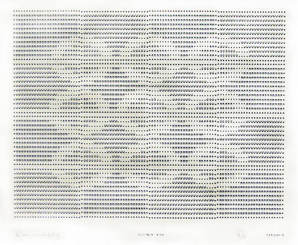 Frederick Hammersley, SEEMINGLY YOU, #42, 1969, (8/8), from the series of #1-#72, computer‐gene…