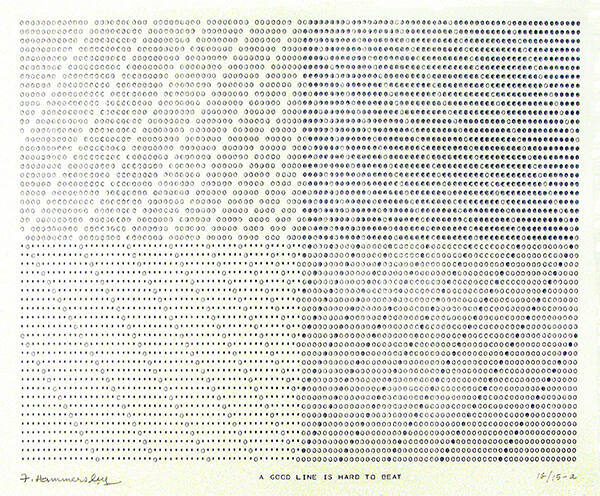 Frederick Hammersley, A GOOD LINE IS HARD TO BEAT, #41, 1969, (12/15a), from the series of #1-#…