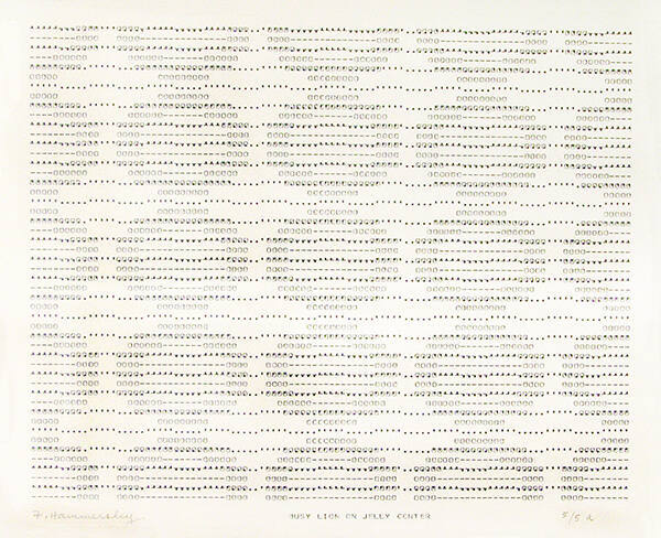 Frederick Hammersley, BUSY LION ON JELLY CENTER, #39, 1969, (5/5a), from the series of #1-#72, …