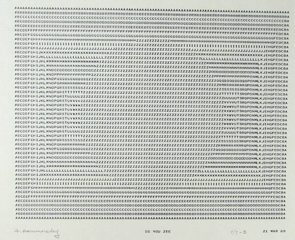 Frederick Hammersley, DO YOU ZEE, #37, 1969, (7/7-B), from the series of #1-#72, computer‐gener…