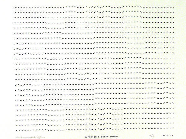 Frederick Hammersley, BUFFERIN 5 EVERY OTHER, #35, 1969, (6/6), from the series of #1-#72, comp…