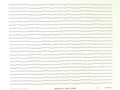 Frederick Hammersley, BUFFERIN 5 EVERY OTHER, #35, 1969, (6/6), from the series of #1-#72, comp…