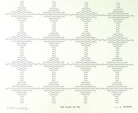 Frederick Hammersley, ONE PLAIN ON TWO, #32, 1969, (6/7-B), from the series of #1-#72, computer…