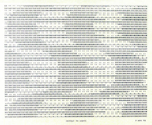 Frederick Hammersley, HICCUP IN WAVES, 1970, computer‐generated drawing on paper, 11 x 14 3/4 i…