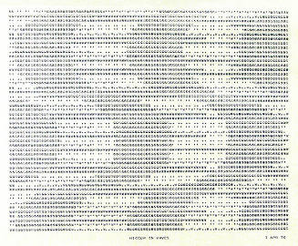 Frederick Hammersley, HICCUP IN WAVES, 1970, computer‐generated drawing on paper, 11 x 14 3/4 i…