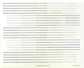Frederick Hammersley, STAGGERED TEA BAG, 1969, computer‐generated drawing on paper, 11 x 14 3/4…