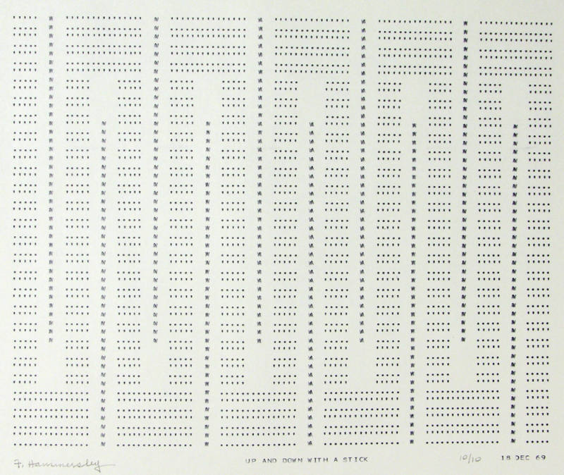 Frederick Hammersley, UP AND DOWN WITH A STICK, #71, 1969, (10/10), from the series of #1-#72, …