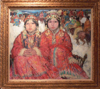 Leon Gaspard, Two Mongolian Women, 1932-1954, oil on canvas, 28 × 36 in. Collection of the New …