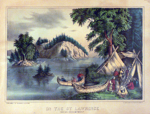 On the St. Lawrence, Indian Encampment