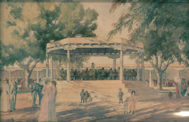 Untitled Watercolor of Plaza