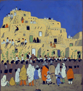 Gustave Baumann, San Geronimo - Taos (study), ca. 1924, opaque watercolor,9 3/8 × 6 3/8 in. (23…
