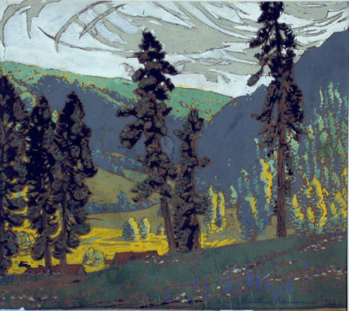 Gustave Baumann, Big Timber - Upper Pecos, 1920, opaque watercolor, 10 x 11 in. Collection of t…