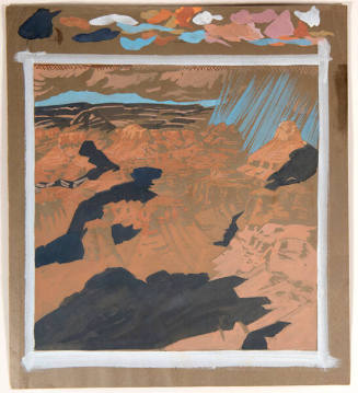 Gustave Baumann, Grand Canyon (study), before 1934, gouache and pencil on paper, 12 5/8 × 12 1/…