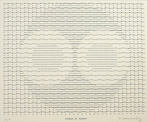 Frederick Hammersley, ENOUGH IS PLENTY, #29, 1969, (1/6 B), from the series of #1-#72, computer…