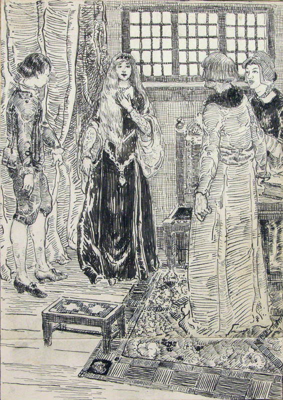 Untitled (Princess with Long Hair in Front of Window) (From the book Anderson Fairy Tales)