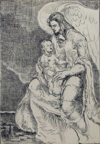 Untitled (Angel Holding a Small Child) (From the book Anderson Fairy Tales)