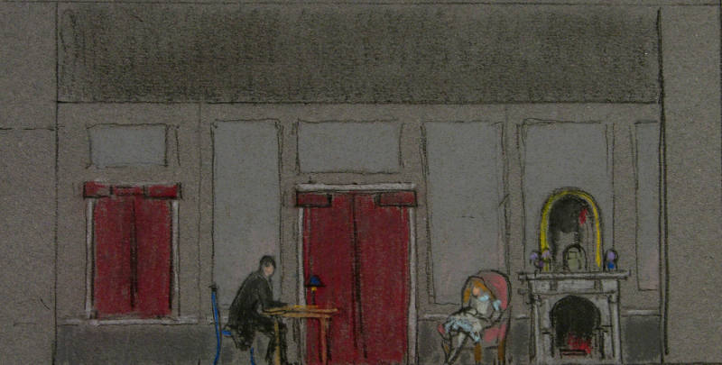 Alice's Living Room--False Proscenium (set design for Alice in Wonderland)
