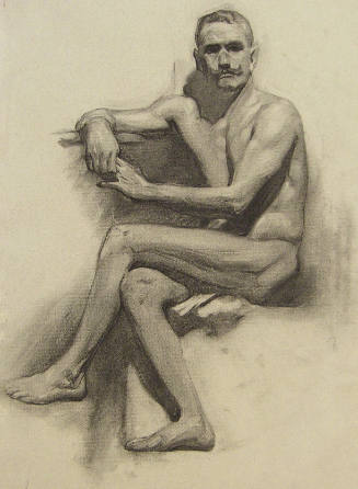 (Seated Nude Male Clasping Hands)