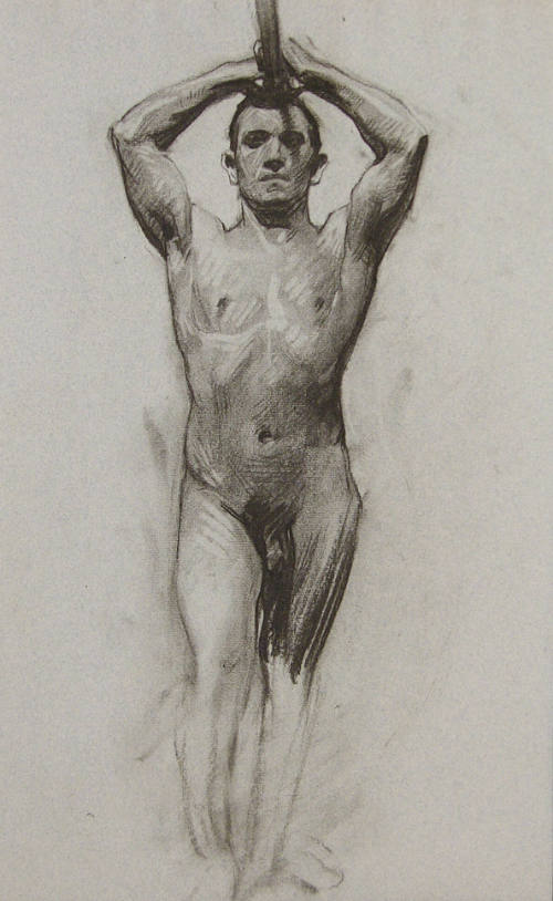 (Standing Nude Male - Both Arms Raised)