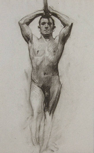 (Standing Nude Male - Both Arms Raised)