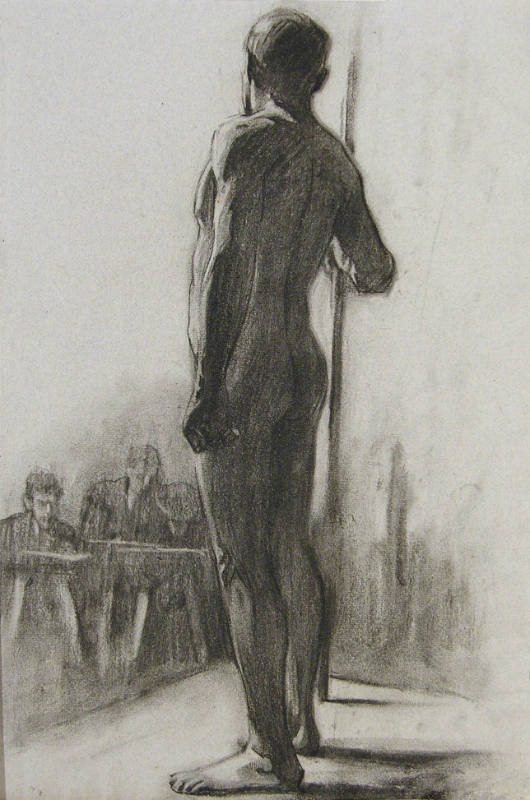(Standing Nude Male Facing Art Students)