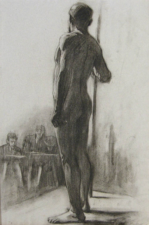 (Standing Nude Male Facing Art Students)
