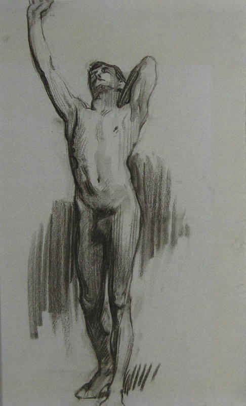 (Standing Nude Male - Right Arm Raised)