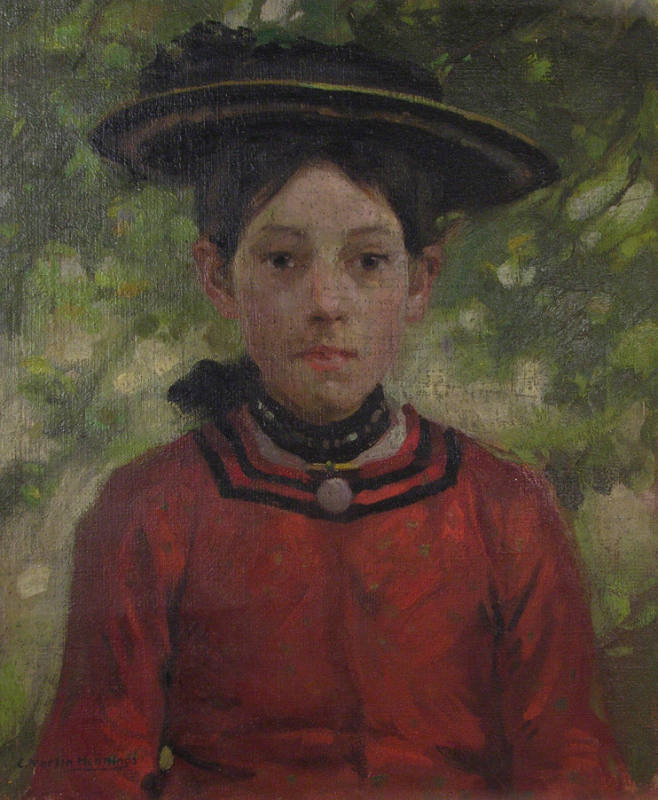 Portrait of Young Woman in Red Dress #I