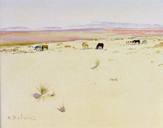 Horses in Desert Landscape