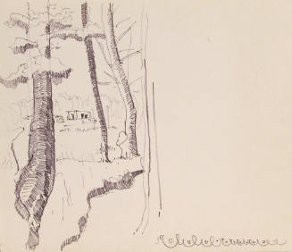 Untitled (Three Trees with Small House)