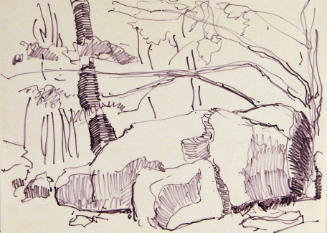 Untitled (Large Rock and Trees)