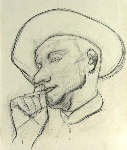Untitled (Man in Hat with Cigarette)
