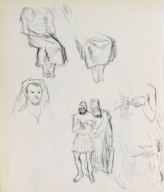 Untitled (Study of people, hands, and woman sitting)