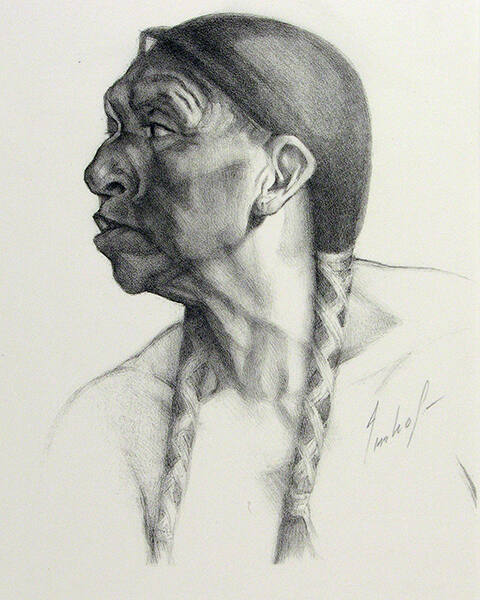 Taos Man with Braids