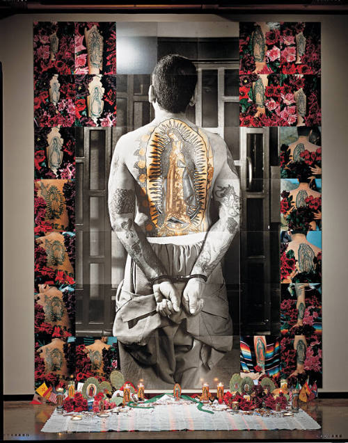 Delilah Montoya, La Guadalupana, 1998, mixed media photo mural installation, 156 x 118 in. Coll…