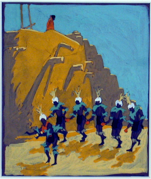 Untitled (Indian dancers near kiva)