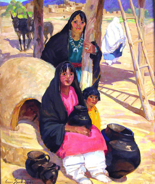 Two Taos Women and Child