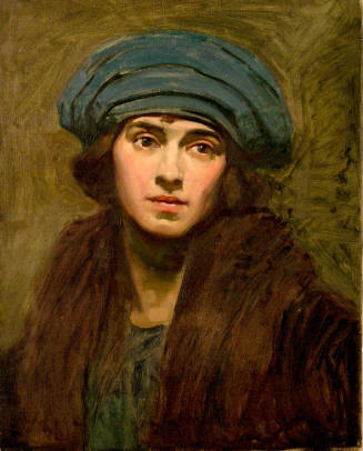 (Portrait of Young Woman in Blue Hat)