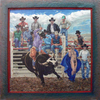 Delmas Howe, Zeus and Ganymede, 1980, oil on canvas, 59 x 59 in. Collection of the New Mexico M…